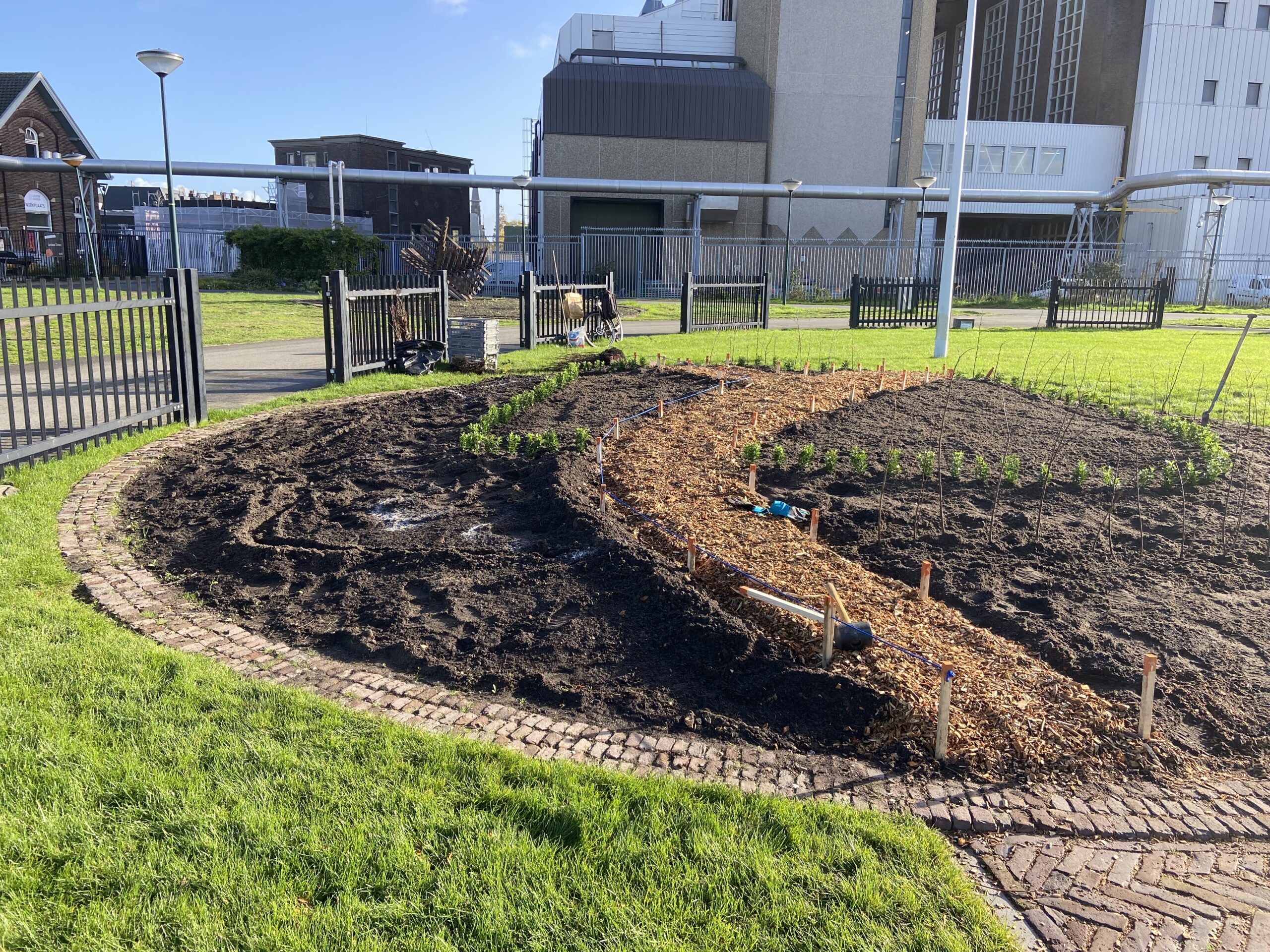 Poffertuin 'Ziel van Leiden' in fase van aanleg